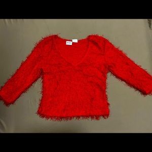 Red Fuzzy Long Sleeve